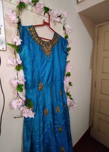 Elegant Teal Embroidered Party wear