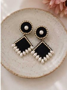 Elegant Black Pearl Drop Earrings