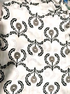 White Palazzos with Black Floral Print