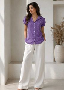 💜 Authentic Benetton Purple Pinstripe Shirt
