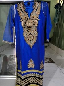 Royal Blue Embroidered Kurta Set