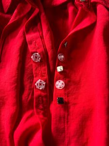 Bright Red Button-Down Shirt