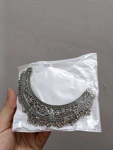 Boho Silver Oxidized Choker Necklace