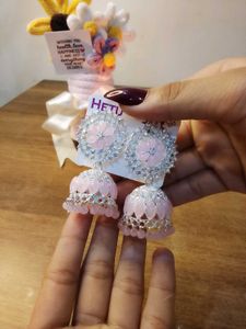 Beautiful Pink Jhumka Earrings