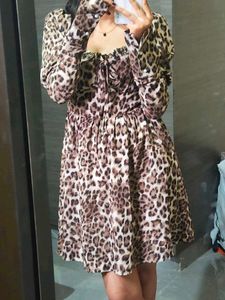 Viral Leopard Print Dress(URBANIC)