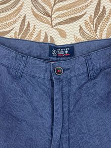 Men's Blue Patterned Shorts