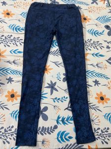 Floral Print Blue Jeggings