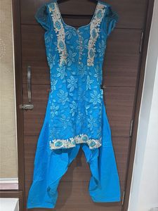 Blue Embroidered Kurta Set