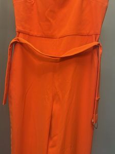 Vibrant Orange Wide-Leg Jumpsuit
