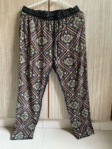 Boho Patterned Black Palazzo Pants