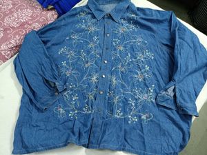 Embroidered Denim Shirt