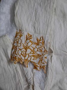 White Embroidered coord set