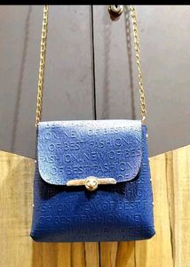 Blue Chain Crossbody Bag