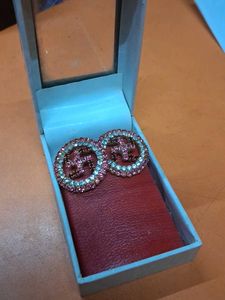 ROYAL GOLD STONE EARRINGS ❤️