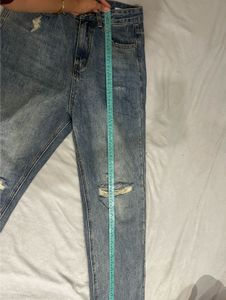 blue rugged denim jeans