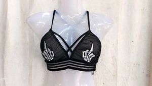 Sheer Skeleton Hand Bralette