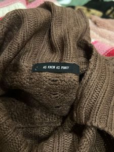 Brown Cable Knit Sweater
