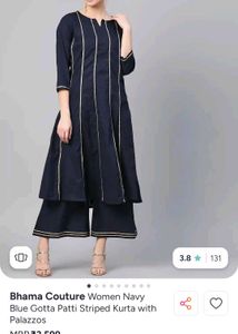 Elegant Navy Blue Kurta Pant Set