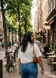 White Broderie Anglaise Cropped Shirt