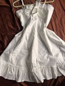 White Ruffled Mini Dress