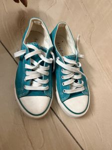 Turquoise Canvas Sneakers