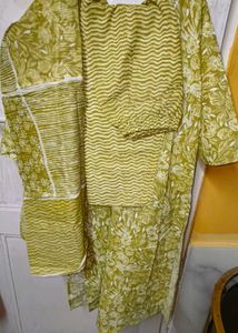 💯 % COTTON GREEN💚 Kurta Set with Dupatta