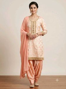 Elegant Peach Kurta Set with Dupatta