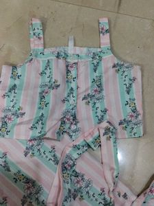 Cute Striped Floral Co-ord Set
