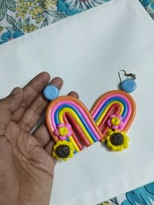 Handmade Flower &amp; Rainbow Mirror &amp; Earrings