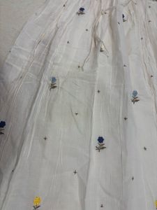 White Embroidered Anarkali Gown