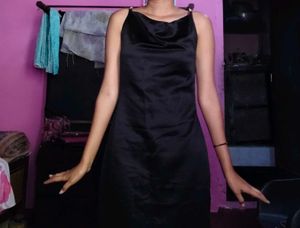 Sleek Black Slip Dress
