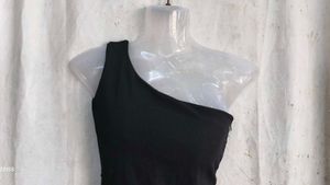 Chic One-Shoulder Black Mini Dress