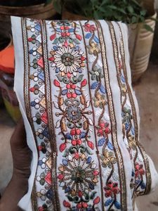 Embellished Floral Trim Fabric for suit