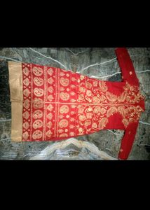 Red salwar with Golden Embroidery
