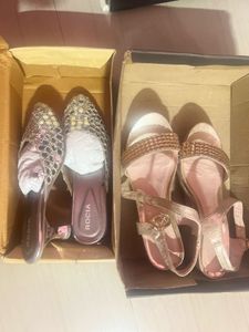 Mirror Work Ethnic Kitten Mules.