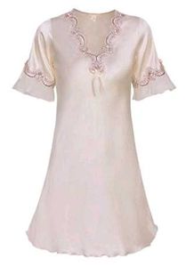 Elegant Satin Nightgown with Lace Trim🎀✨️