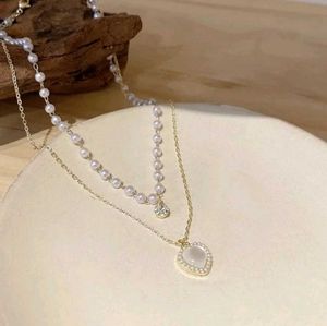 Double Layer Heart Pearl Necklace