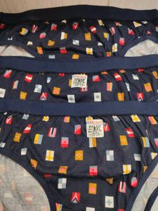 Pack of 3 Navy Blue Printed Briefs