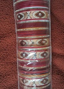 Beautiful Maroon &amp; Gold bride churda