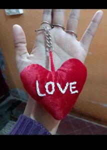 Plush Heart "LOVE" Keychain