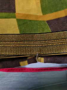 Georgette Saree with Checks Pattern
