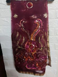 Party WearTissue Silk Dupatta with Pretty Lace & S