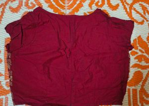 Maroon Embroidered Blouse with back zip