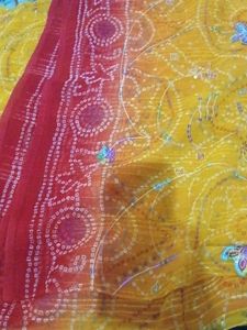 Vibrant Bandhani Saree with Embellishments