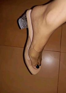 Clear Heel Mules with crystal block heels