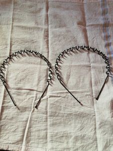 Set of 2 Black Metal Headbands combo