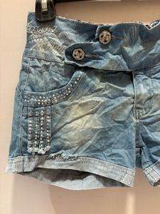 Chic Sparkly Denim Shorts