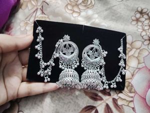 Unique Ghungroo Oxidized Silver Jhumka Earrings