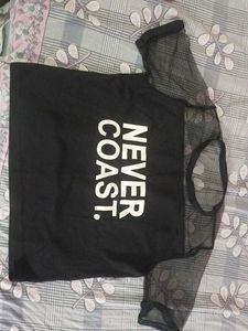 Black Mesh Sleeve Graphic Crop top