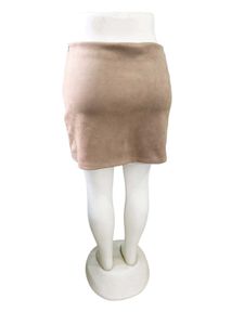 Tan Suede Mini Skirt Free Size Fir For 32 To 36